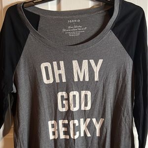 Oh my God Beck torrid baseball tee size 1
